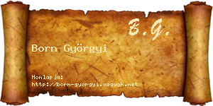 Born Györgyi névjegykártya