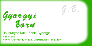 gyorgyi born business card